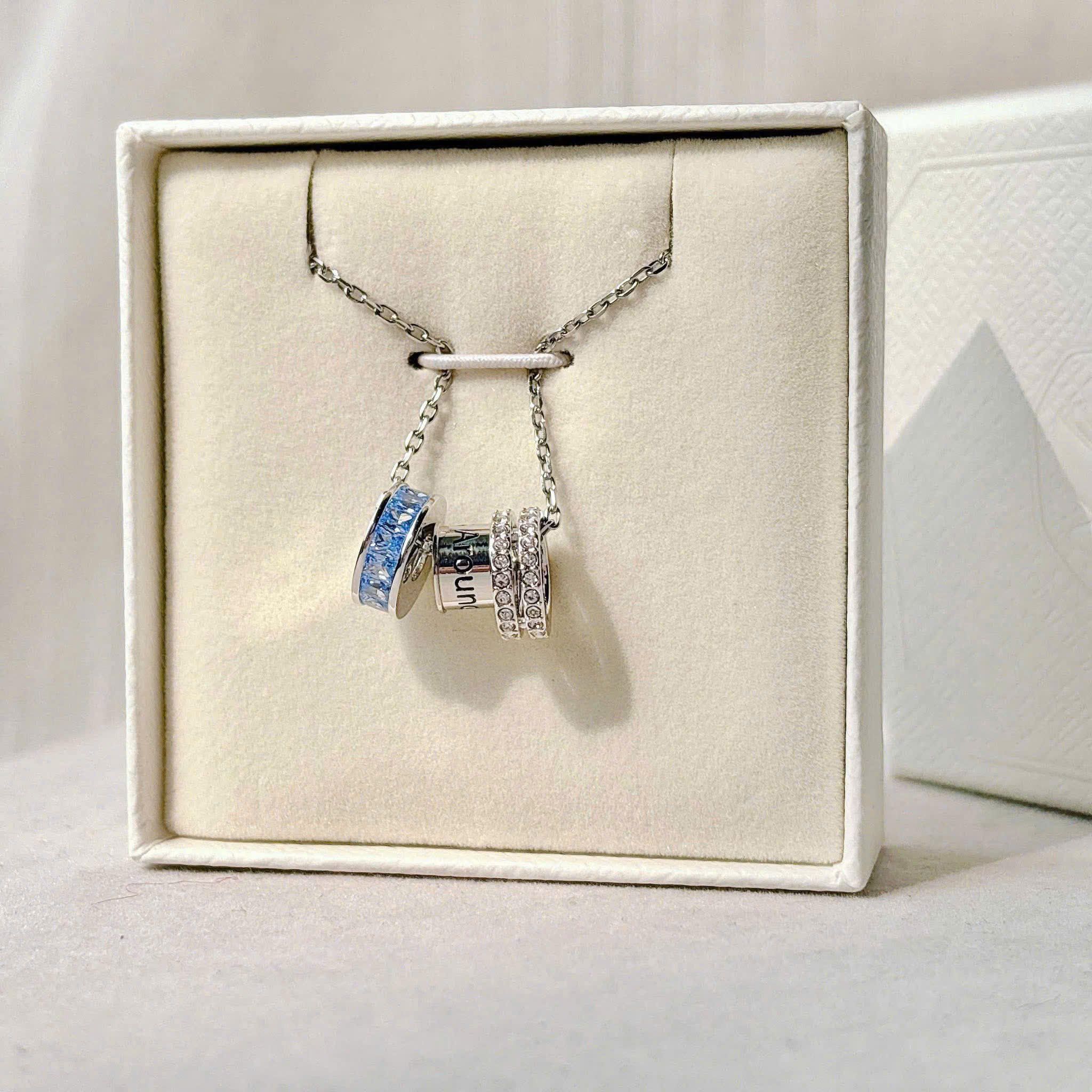  Connexus pendant Mixed cuts, `Love is around`, Blue, Rhodium plated 