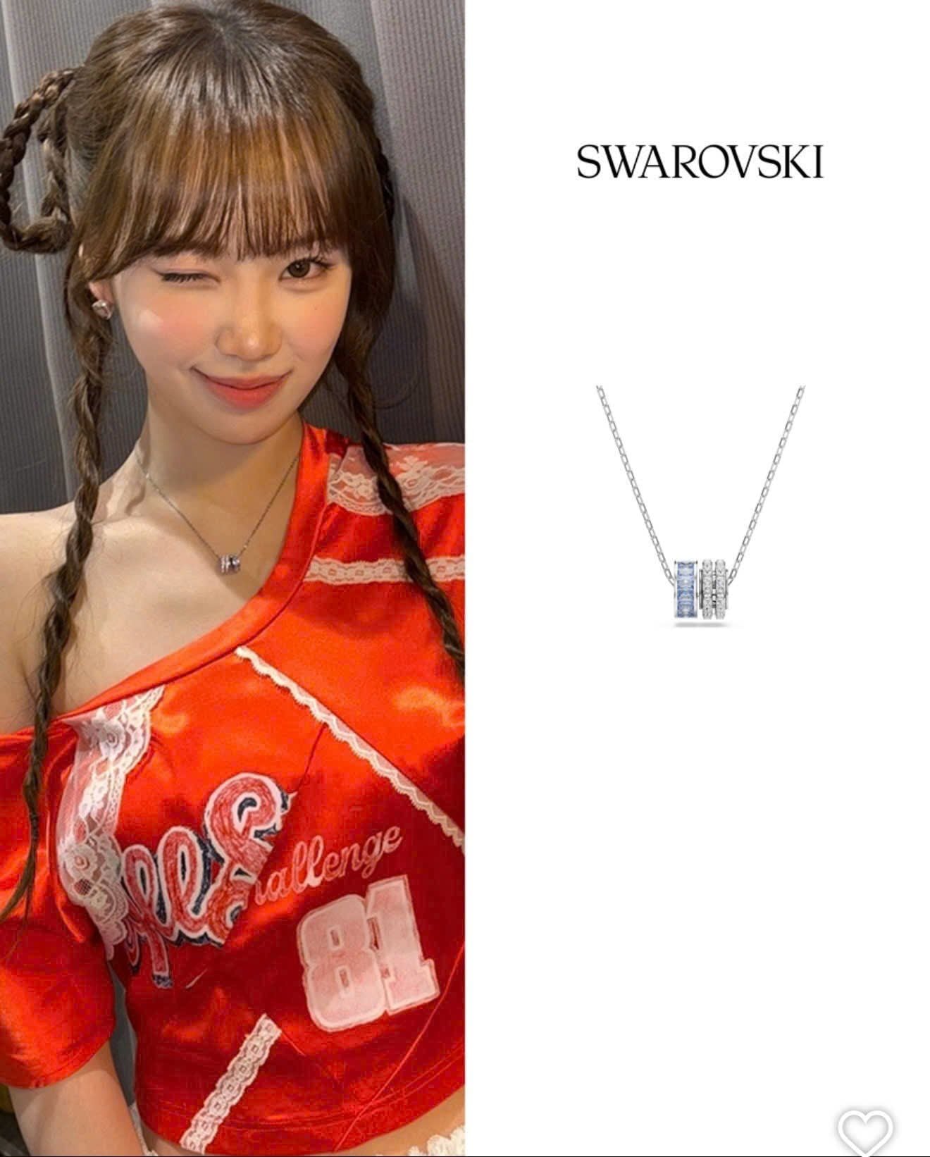  Connexus pendant Mixed cuts, `Love is around`, Blue, Rhodium plated 