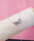  Hyperbola pendant Pavé, Infinity, White, Rhodium plated 