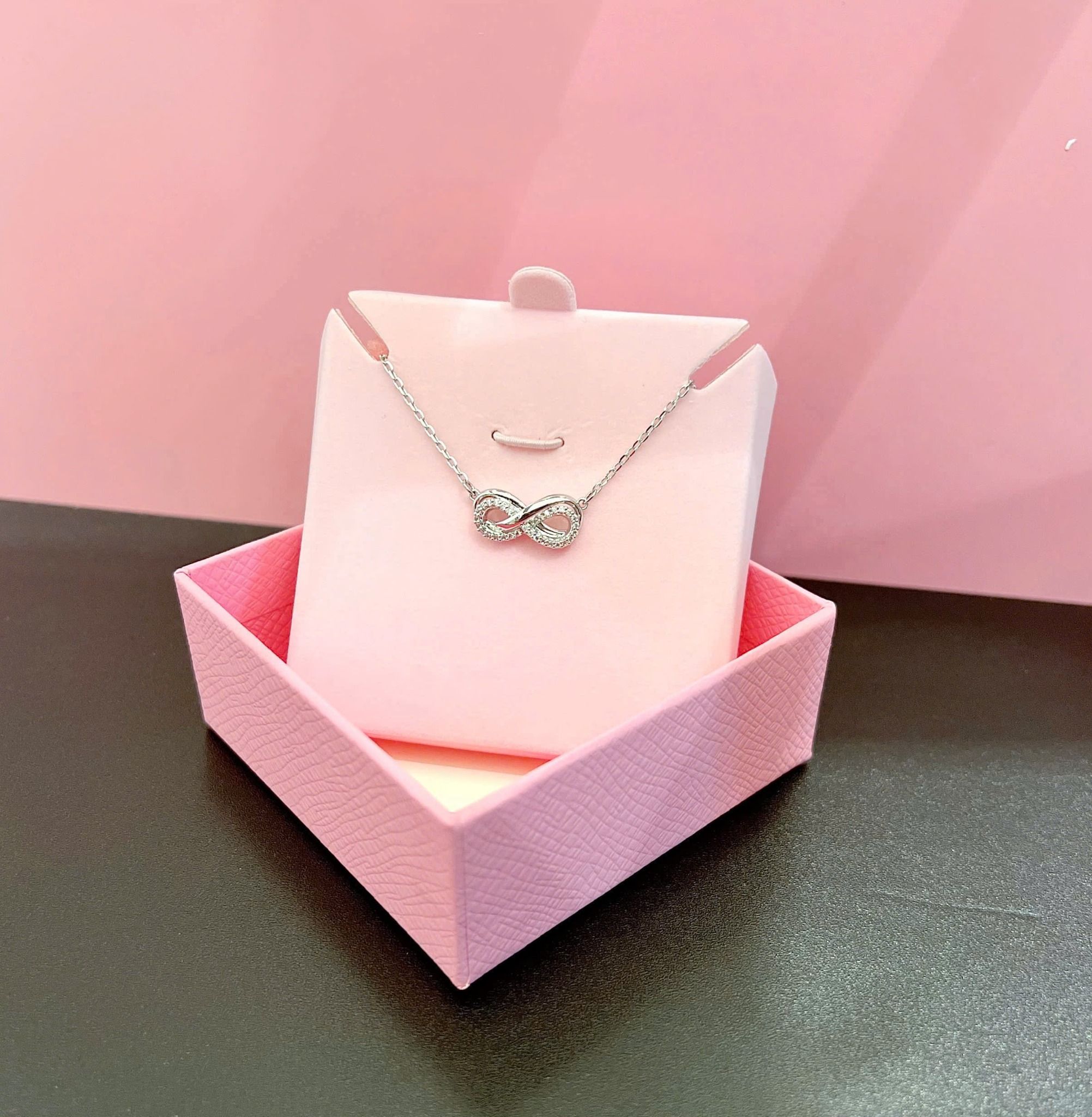  Hyperbola pendant Pavé, Infinity, White, Rhodium plated 