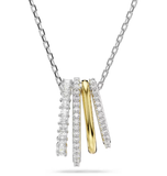  Hyperbola pendant Mixed cuts, White, Mixed metal finish 