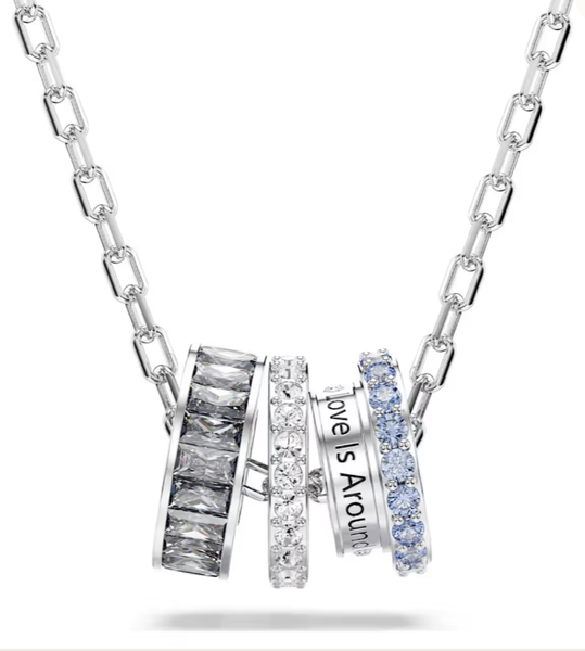  Connexus pendant Mixed cuts, `Love is around`, Multicolored, Rhodium plated 