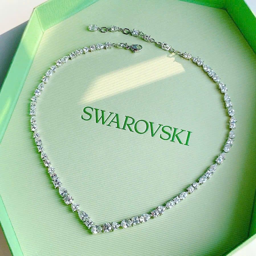  Mesmera necklace Mixed cuts, White, Rhodium plated 