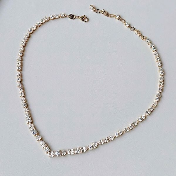  Mesmera necklace Mixed cuts, White, Gold-tone plated 