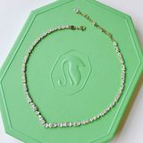  Mesmera necklace Mixed cuts, White, Gold-tone plated 