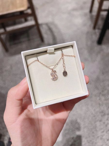  Dây chuyền thiên nga mixed cuts vàng hồng Swarovski - Swarovski Swan pendant Mixed cuts, Swan, White, Rose gold-tone plated 5738203 