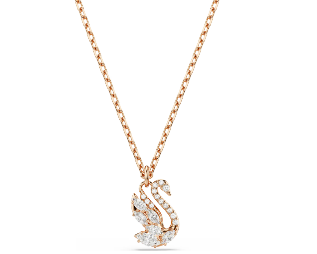  Dây chuyền thiên nga mixed cuts vàng hồng Swarovski - Swarovski Swan pendant Mixed cuts, Swan, White, Rose gold-tone plated 5738203 