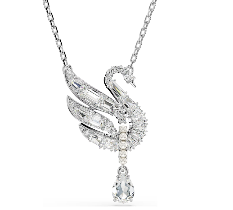  Dây chuyền thiên nga trắng mix ngọc trai Swarovski - Swarovski Swan pendant Swan, White, Rhodium plated 5723387 