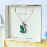  Dây chuyền thiên nga iconic pha lê xanh ngọc bích Swarovski - Swarovski Iconic Swan Pendant, Green, Rose Gold-Tone Plated 5650067 