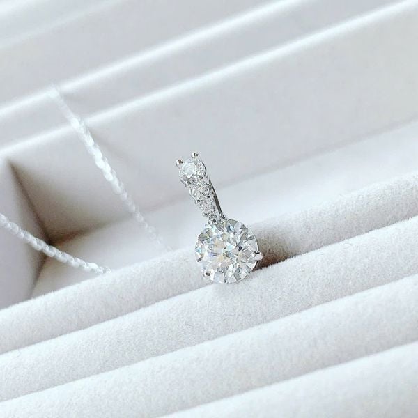  Dây chuyền Swarovski Stilla trắng tròn - Swarovski Stilla pendant Round cut, White, Rhodium plated 