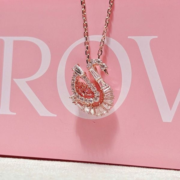  Dây chuyền thiên nga đá nhảy mixed cuts hồng Swarovski - Swarovski Swan pendant Mixed cuts, Pink, 5732414 