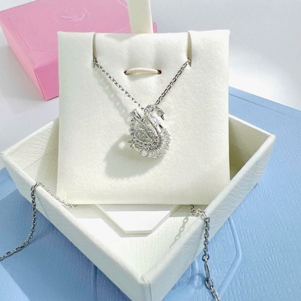  Dây chuyền thiên nga đá nhảy mixed cuts hồng Swarovski - Swarovski Swan pendant Mixed cuts, White 5732412 