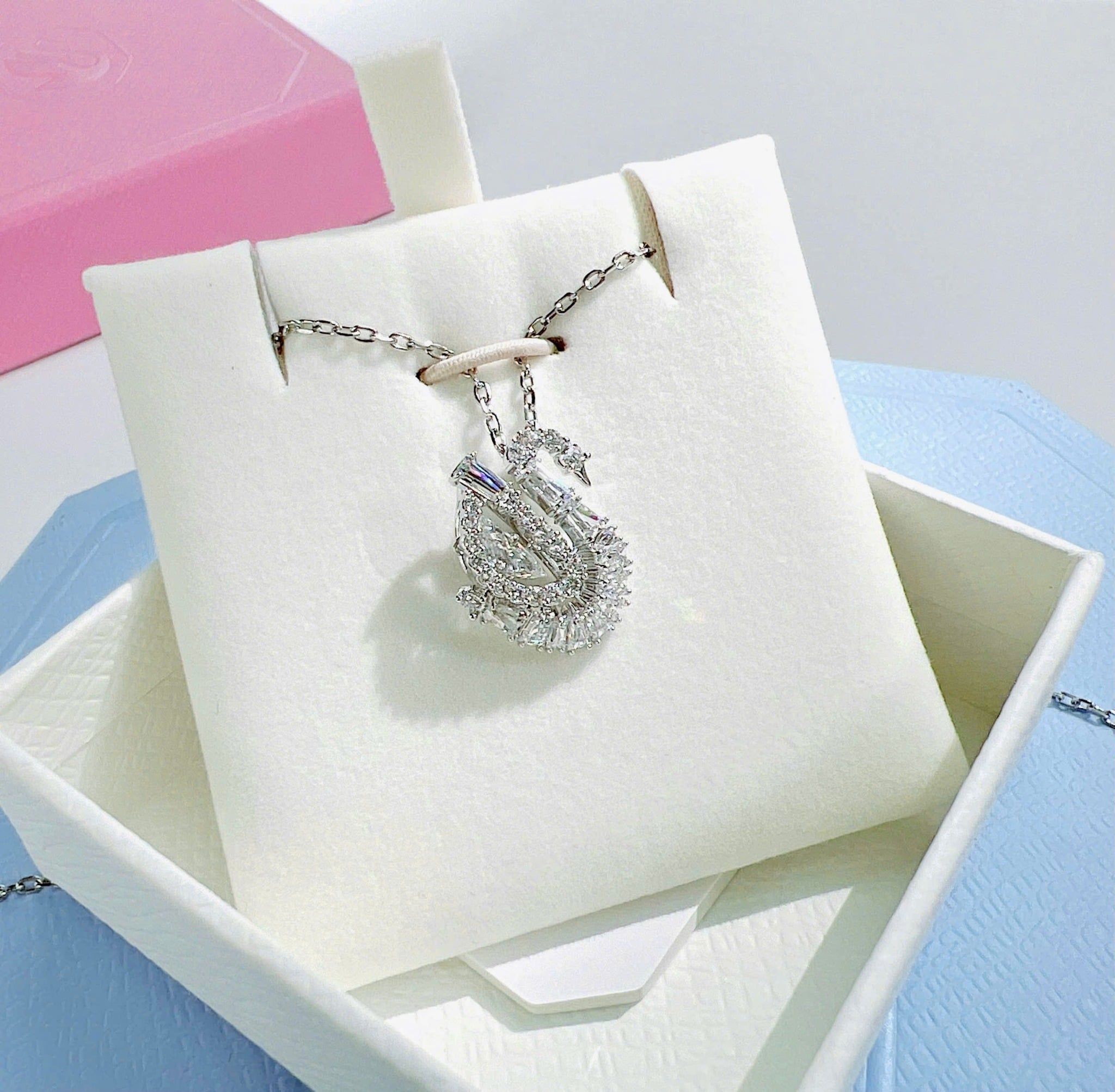  Dây chuyền thiên nga đá nhảy mixed cuts hồng Swarovski - Swarovski Swan pendant Mixed cuts, White 5732412 