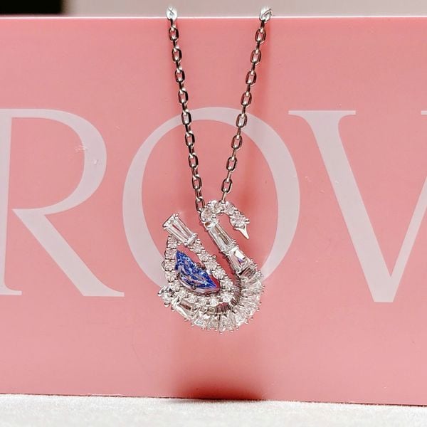  Dây chuyền thiên nga đá nhảy mixed cuts xanh - Swan pendant Mixed cuts, Swan, Blue 