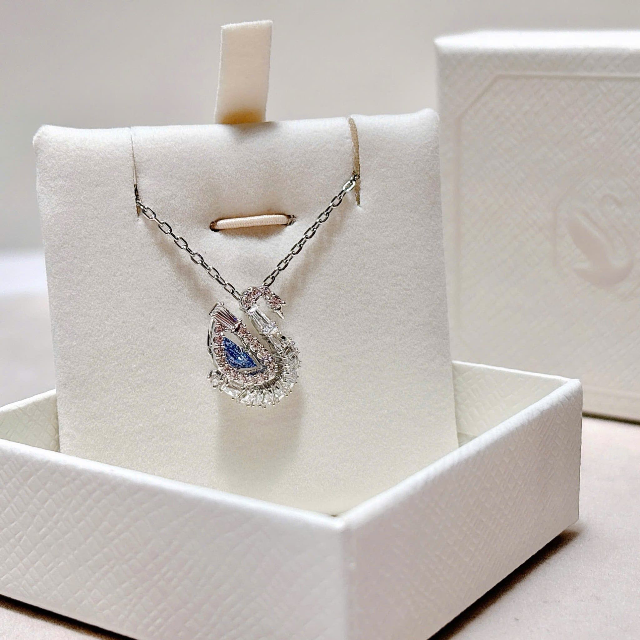  Dây chuyền thiên nga đá nhảy mixed cuts xanh - Swan pendant Mixed cuts, Swan, Blue 