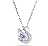  Dây chuyền thiên nga đá nhảy mixed cuts xanh - Swan pendant Mixed cuts, Swan, Blue 