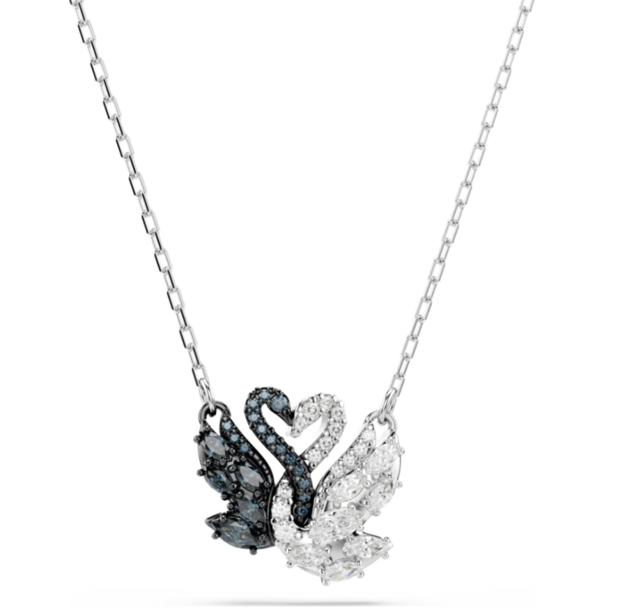  Dây chuyền thiên nga uyên ương Swarovski - Swarovski Swan pendant, Black, Mixed metal finish 5705721 