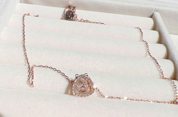  Dây chuyền Swarovski Una Angelic đá nhảy Trilliant cut màu vàng hồng - Una Angelic necklace Trilliant cut, White, 18K rose gold finish 