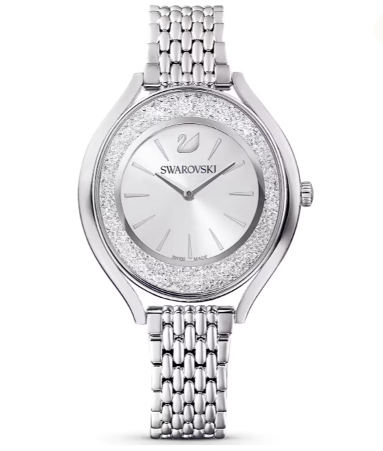  Crystalline aura watch Swiss Made, Metal bracelet, Silver tone, Stainless steel 