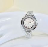  Crystalline aura watch Swiss Made, Metal bracelet, Silver tone, Stainless steel 