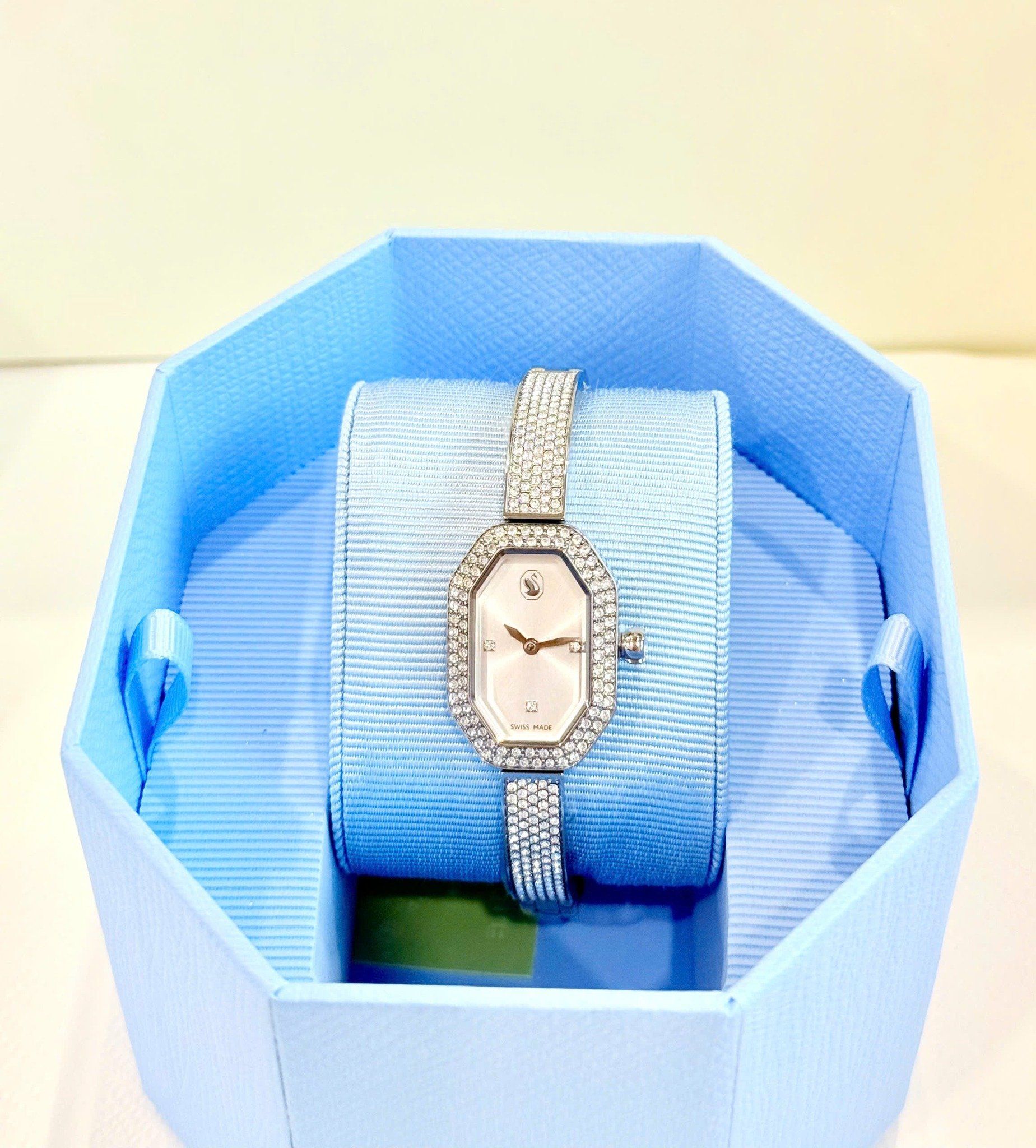  Dextera bangle watch Swiss Made, Metal bracelet, Silver tone, Stainless stee 