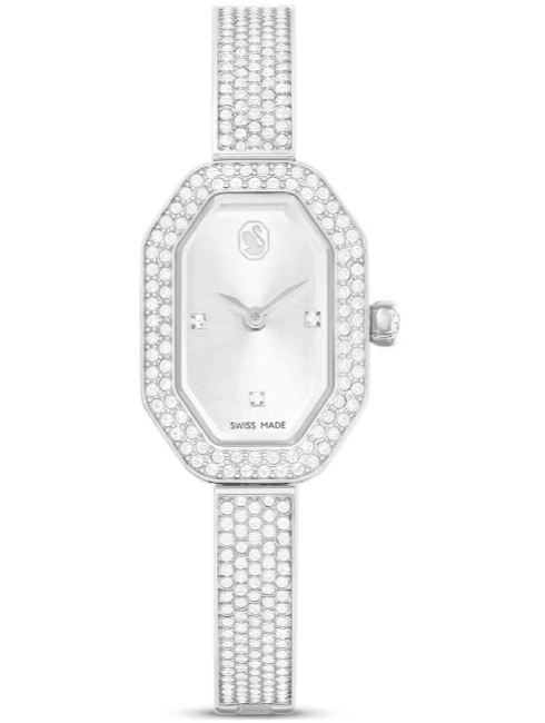  Dextera bangle watch Swiss Made, Metal bracelet, Silver tone, Stainless stee 