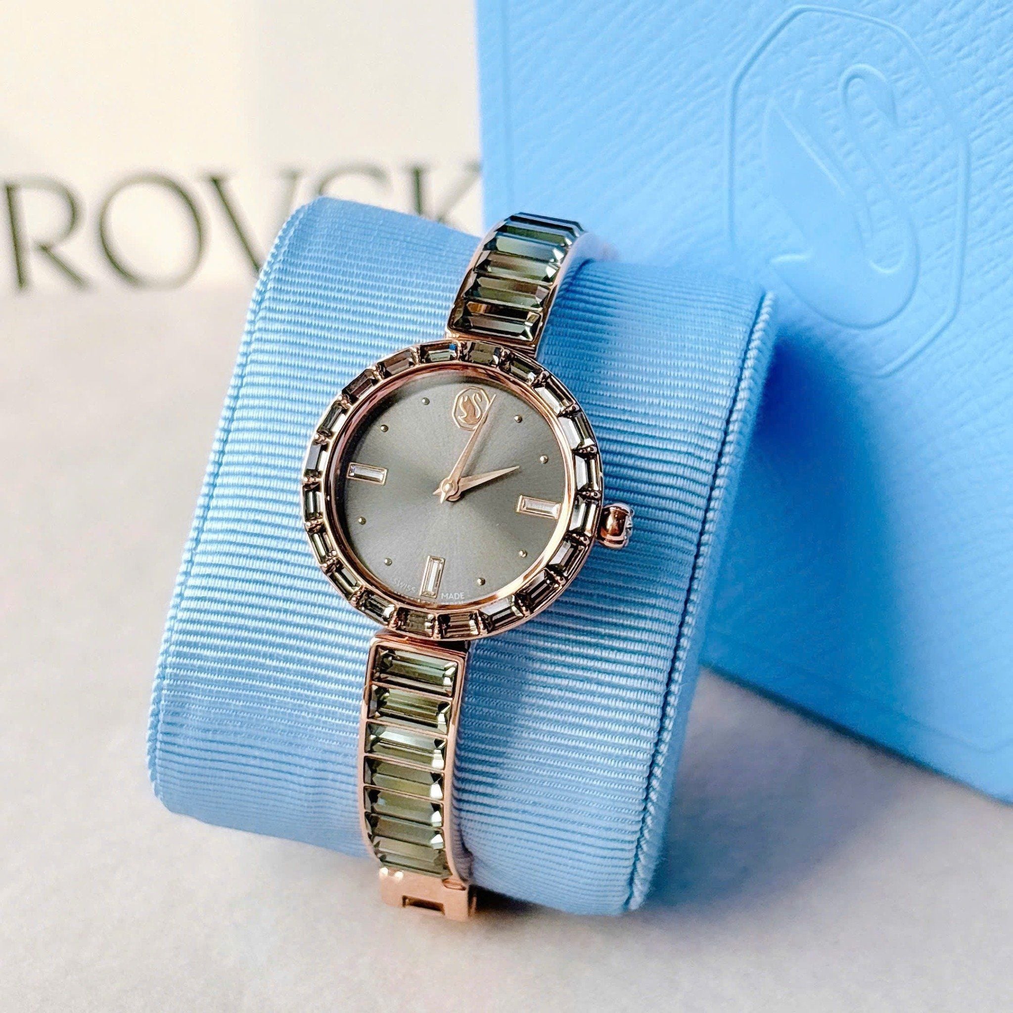  Matrix Bangle watch Swiss Made, Crystal bracelet, Stainless steel 