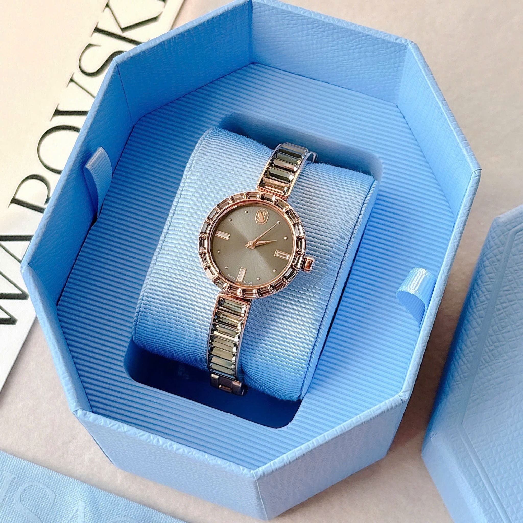  Matrix Bangle watch Swiss Made, Crystal bracelet, Stainless steel 