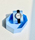  Matrix tennis watch Swiss Made, Leather strap, Black, Stainless Steel 