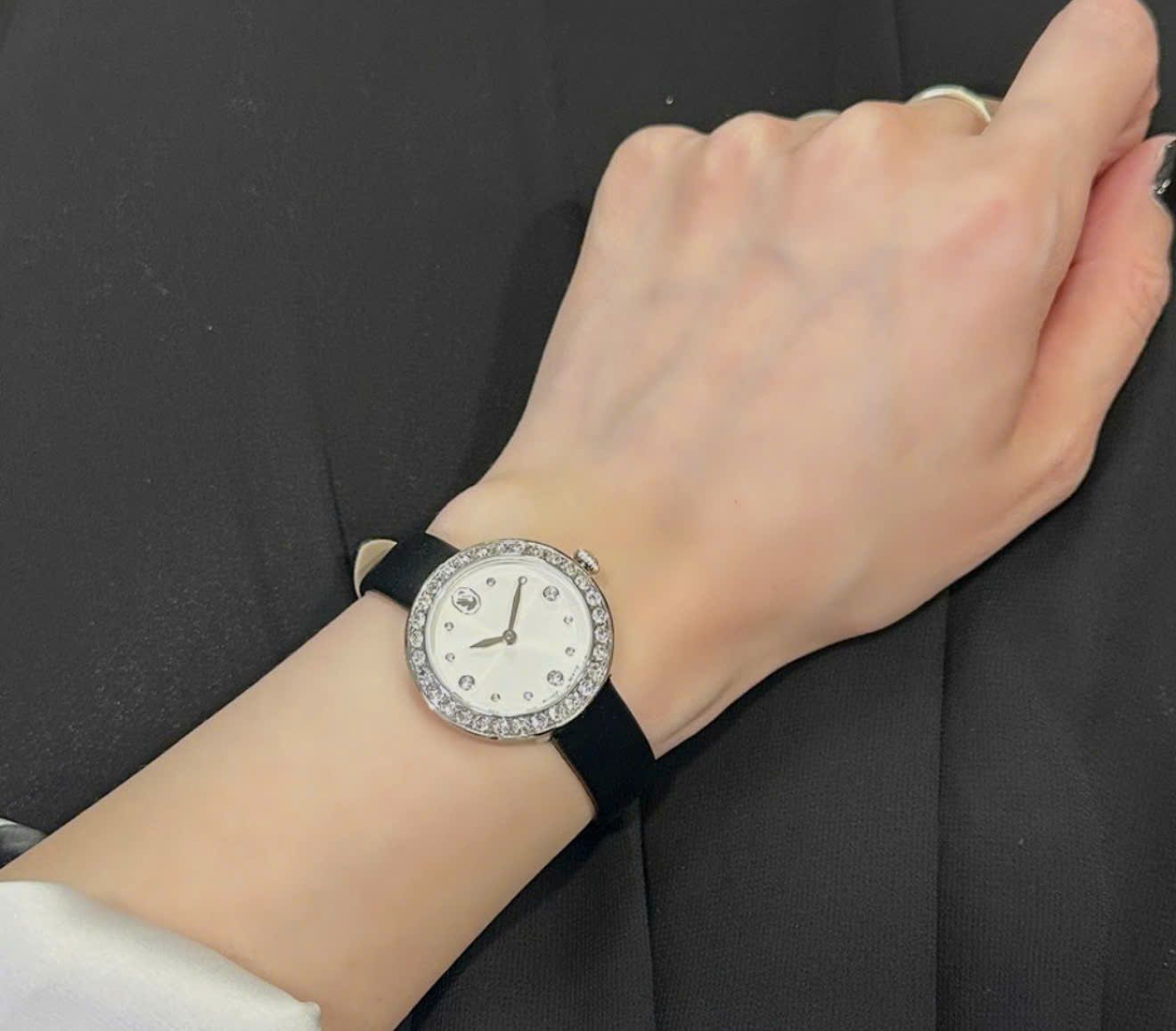  Matrix tennis watch Swiss Made, Leather strap, Black, Stainless Steel 