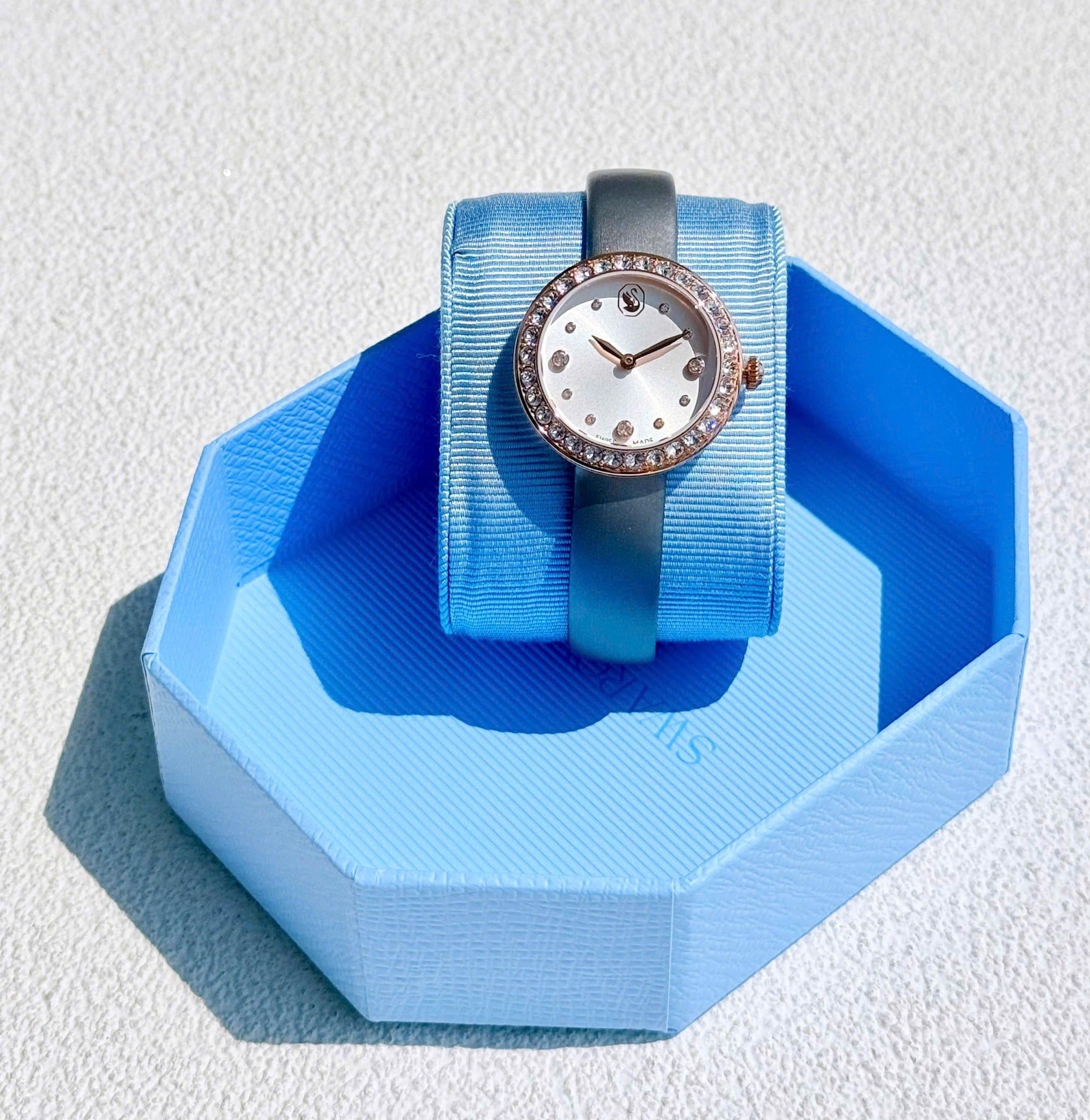  Matrix tennis watch Swiss Made, Leather strap, Gray, Rose gold-tone finish 