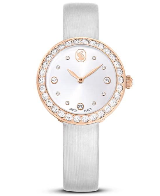  Matrix tennis watch Swiss Made, Leather strap, Gray, Rose gold-tone finish 