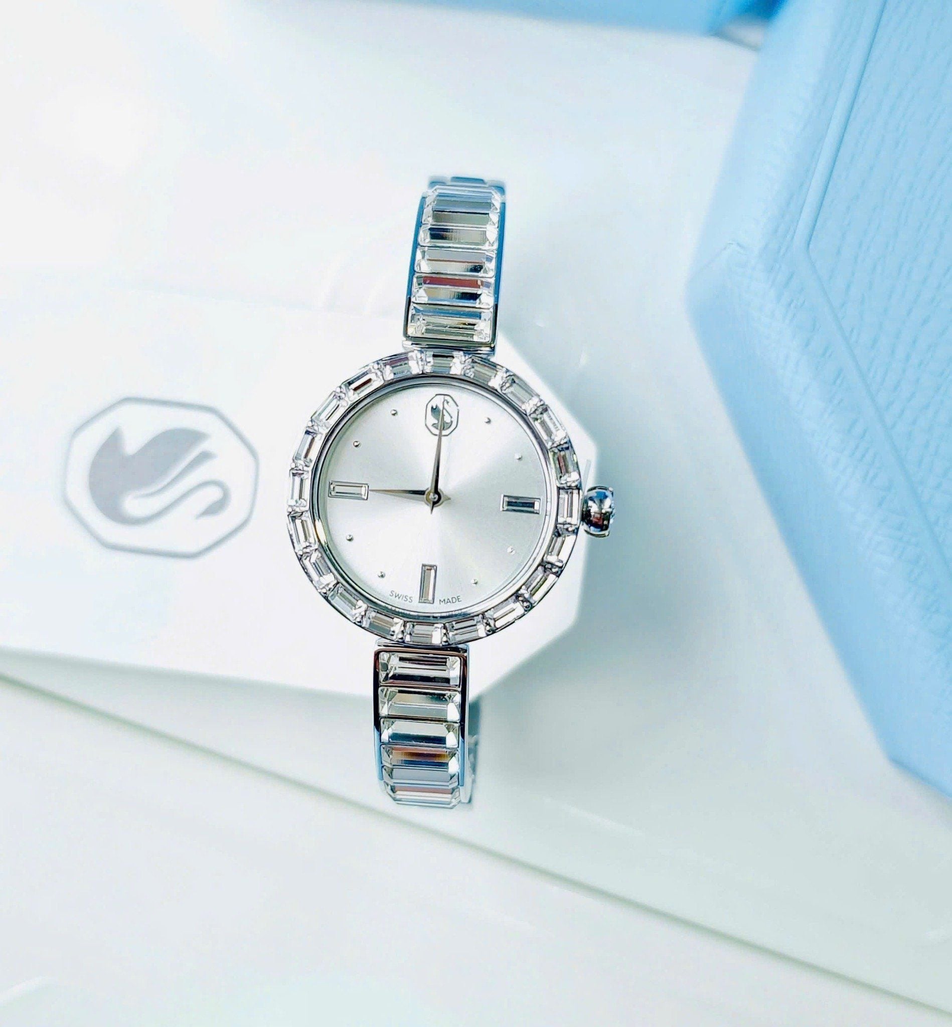  Matrix Bangle watch Swiss Made, Crystal bracelet, Stainless steel 