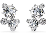  Constella stud earrings Round cut, White, Rhodium plated 