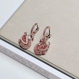  Khuyên tai thả thiên nga pavé hồng - Swan drop earrings Pavé, Swan, Pink 