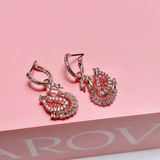  Khuyên tai thả thiên nga pavé hồng - Swan drop earrings Pavé, Swan, Pink 