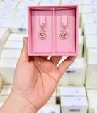  Khuyên tai thả thiên nga pavé hồng - Swan drop earrings Pavé, Swan, Pink 
