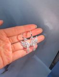  Khuyên tai thiên nga trắng mix pha lê Swarovski - Swarovski Swan earrings, White, Rhodium plated 5723388 