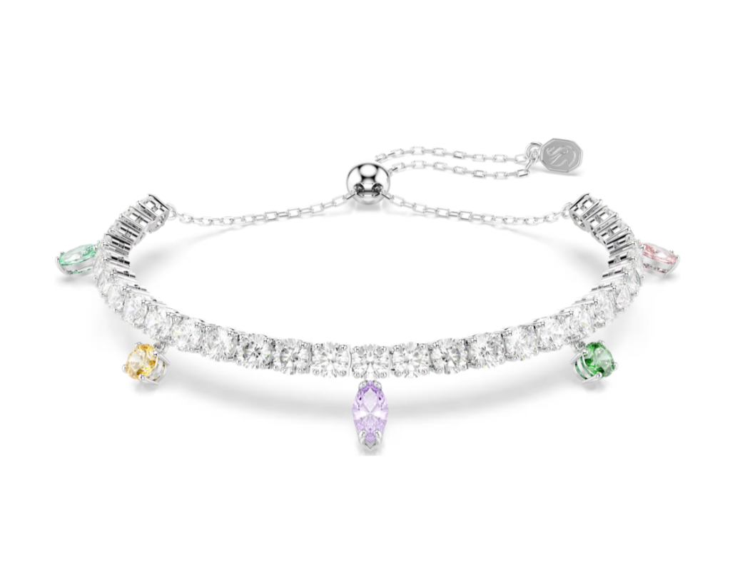  Lắc tay Swarovski Ariana Grande tennis charm pha lê đa sắc - Ariana Grande x Swarovski bracelet, Mixed cuts, Multicolored, Rhodium plated 