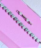  Ariana Grande x Swarovski bracelet Mixed cuts, Heart, White, Rhodium plated 