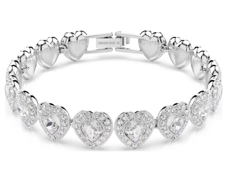  Ariana Grande x Swarovski bracelet Mixed cuts, Heart, White, Rhodium plated 