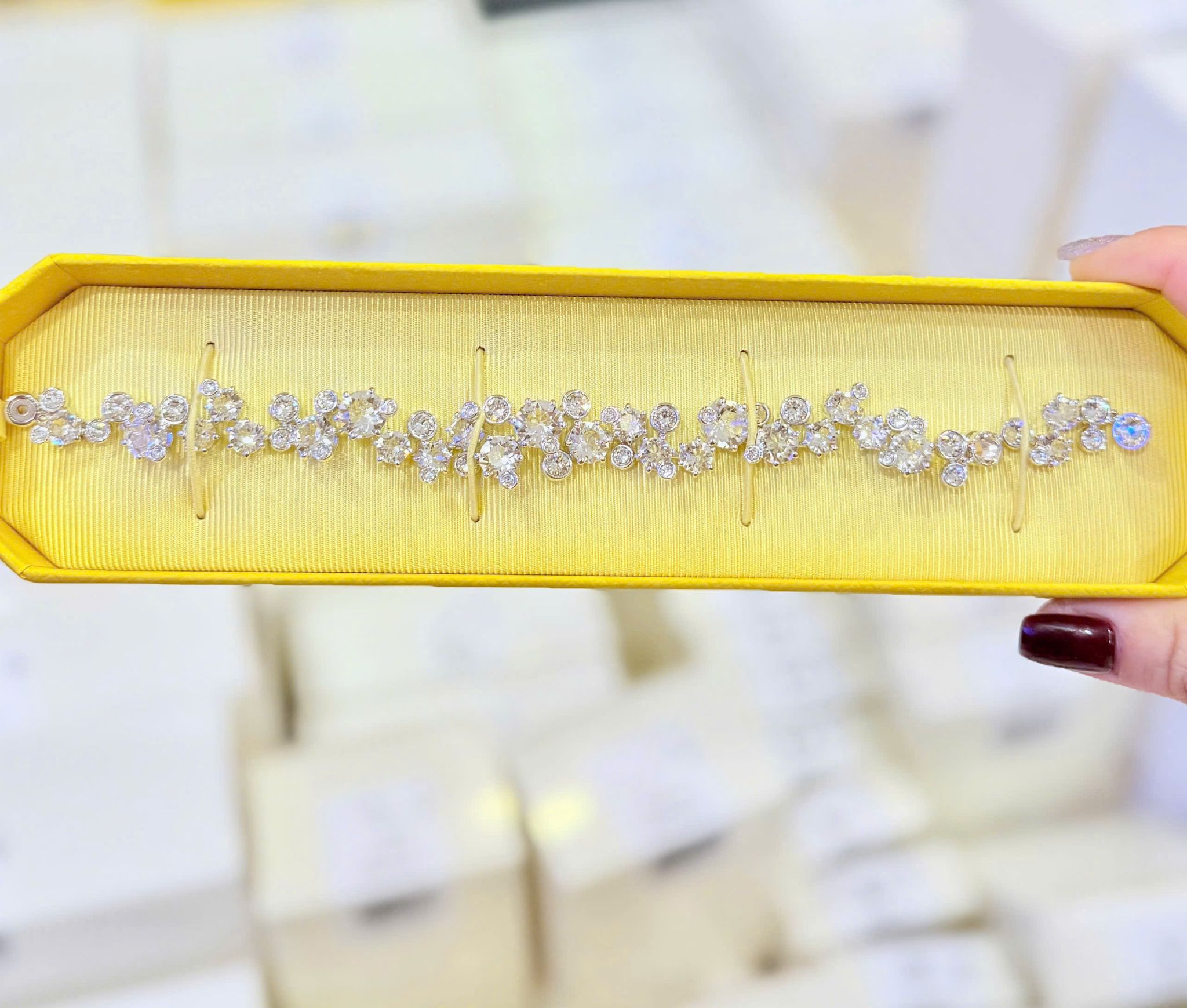  Lắc tay Swarovski Constella mixed cuts trắng - Swarovski Constella bracelet, Mixed cuts, White, Rhodium plated 