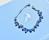  Lắc tay Swarovski Constella trắng xanh dương - Swarovski Constella bracelet, Mixed cuts, Blue, Rhodium plated 