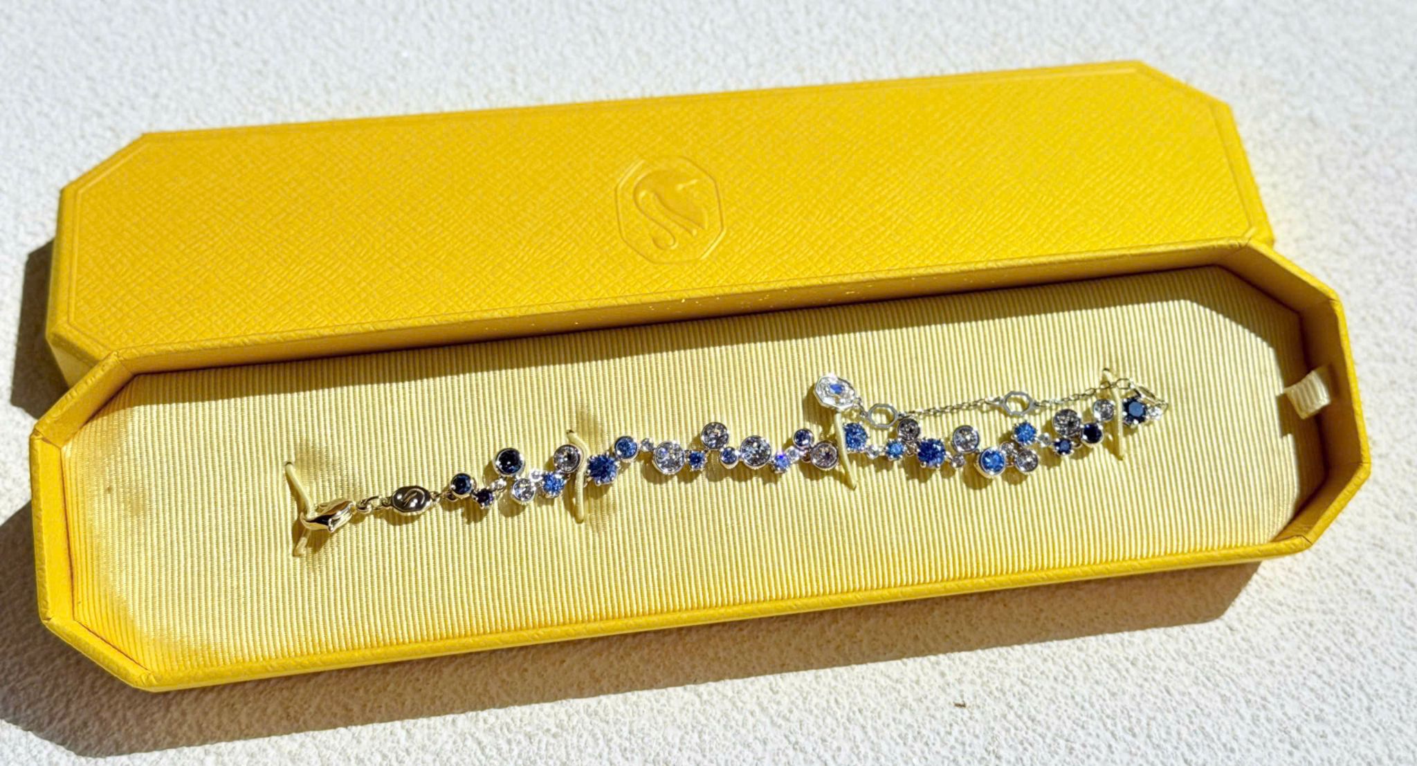  Lắc tay Swarovski Constella trắng xanh dương - Swarovski Constella bracelet, Mixed cuts, Blue, Rhodium plated 