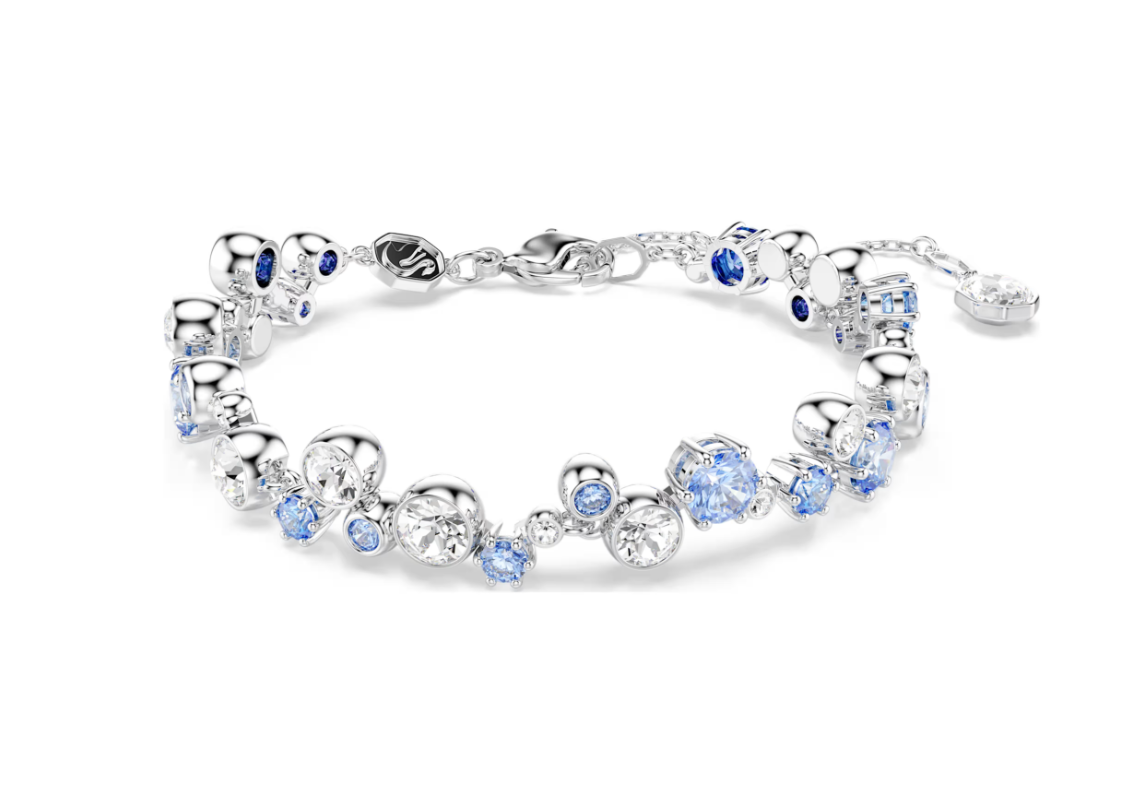  Lắc tay Swarovski Constella trắng xanh dương - Swarovski Constella bracelet, Mixed cuts, Blue, Rhodium plated 