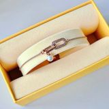  Lắc tay Swarovski Constella ngọc trai vàng hồng - Swarovski Constella bracelet, Crystal pearl, Round cut, White, 18K rose gold finish 