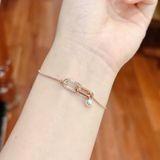  Lắc tay Swarovski Constella ngọc trai vàng hồng - Swarovski Constella bracelet, Crystal pearl, Round cut, White, 18K rose gold finish 