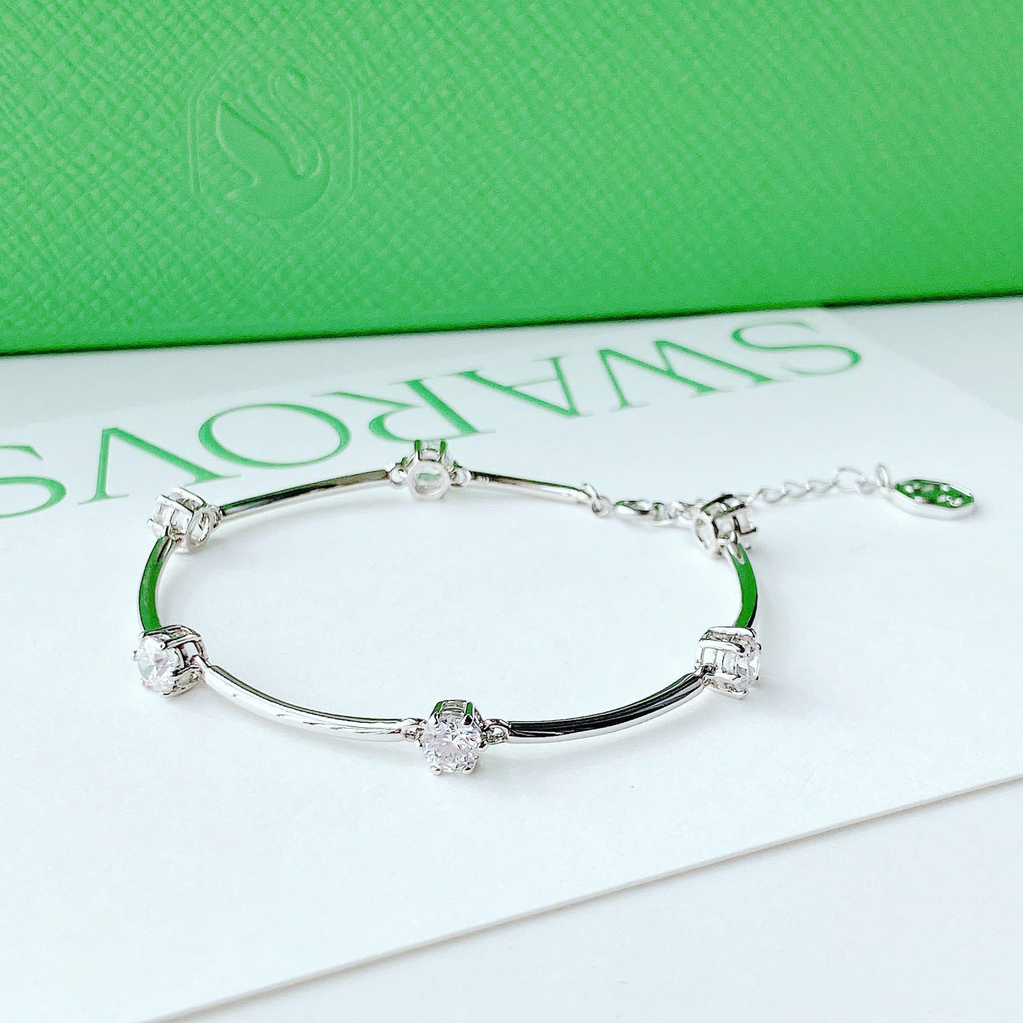  Vòng tay Swarovski Constella round cut trắng bạc - Swarovski Constella bangle, round cut, White, Rhodium plated 