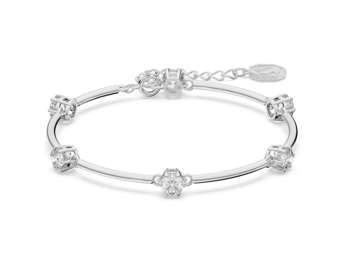  Vòng tay Swarovski Constella round cut trắng bạc - Swarovski Constella bangle, round cut, White, Rhodium plated 