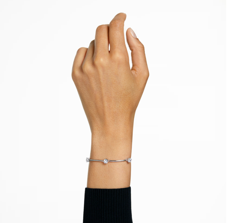 Vòng tay Swarovski Constella round cut trắng bạc - Swarovski Constella bangle, round cut, White, Rhodium plated 
